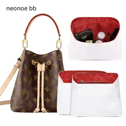 LEDP 1Pair Dupont Paper Inner Bag For LV NeoNoe BB Handbag Insert Storage Bags Drawstring Liner Bag 