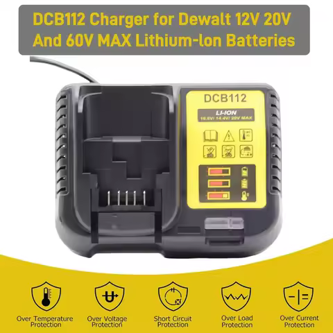 DCB112 2A Lithium Battery Charger For Dewalt 10.8V 12V 14.4V 18V 20V DCB206 DCB205 DCB204 DCB203 DCB