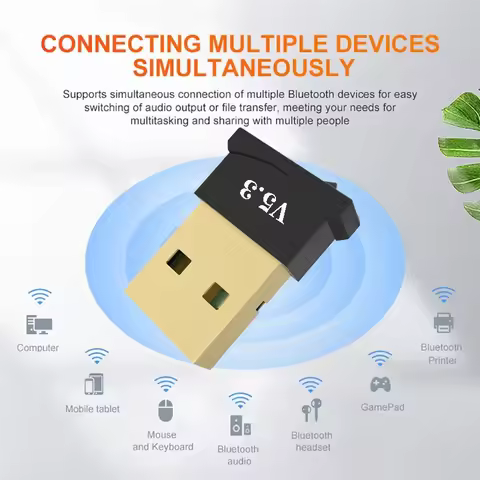 USB Bluetooth 5.3 Receiver Transmitter Wireless Audio Dongle Adapter For PC Speaker Laptop Mouse Key