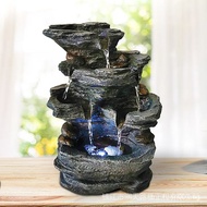 【In stock】Rockery Fountain Waterfall Feng Shui Water Sound Indoor Sound Table Desk Decor jCD8
