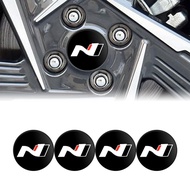 4pcs 56.5mm For N N LINE Elantra I30 I20 Veloster Fastback NX4 Car Logo Wheel Center Cap Rim Badge A