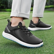 Waterproof Men’s Golf Shoes Lace-up Golf Training Sneakers Spikeless Golf Trainers Breathable Busine