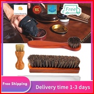 ◰ ♒ ☼ 4Pcs Set Horse Hair Shoe Brush Long Wood Handle Shoe Shine Brush Shoe Cleaning Brush