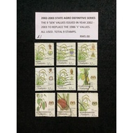 2002-2003 STATE AGRO DEFINITIVE SERIES THE 9 'SEN'VALUES ISSUED IN YEAR 2002-2003 TO REPLACE THE 198