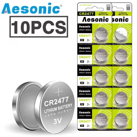 10PCS CR2477 3V 1000mAh Button Lithium Battery for Car Remote Control Motherboard Watch DL2477 ECR24