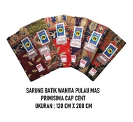 Kain Sarung Batik Wanita PM Pulau Mas Biru Uk.200X120 CM Primisima Cap Cent Jarik Batik Jawa Samping