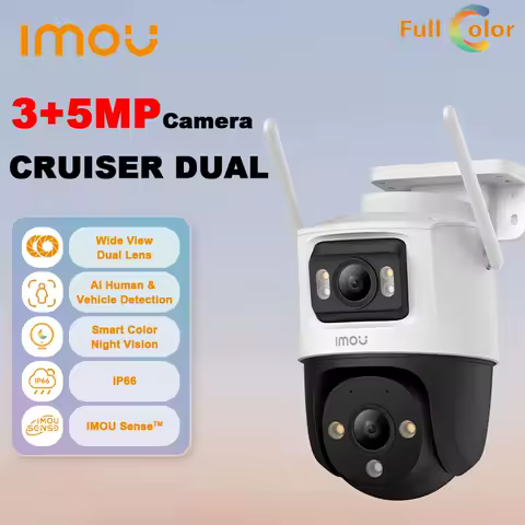 IMOU Cruiser Dual 8MP PT Camera Lens 3.6mm Outdoor Home Security IP Camera AI Human Vehicle Detectio