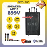 Speaker GMC 899V 18" Portable GMC 899 V Bluetooth 3 Way Mic Wireless UHF 18 inch Garansi Resmi