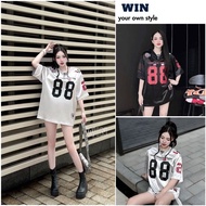 Miss Number 88 Cotton T-Shirt, Stylish Sports Style Wide Form Thick Cotton Women'S T-Shirt - WIN