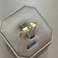 22K / 916 Gold Cube Smooth Ring