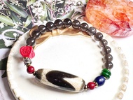 Tibetan Dzi Beads Tiger Eyes Dzi Beads 藏传老矿虎牙天珠 37.3x13.4mm