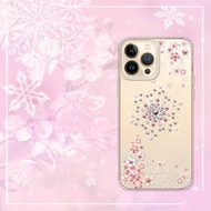 iPhone 13全系列 水晶彩鑽防震雙料手機殼-櫻飛雪
