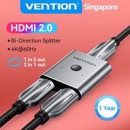 Vention HDMI Splitter 4K 60Hz Bi-Direction HDR HDMI 2.0 Switcher 1in 2out/ 2in 1out for PS4 TV XBOX3