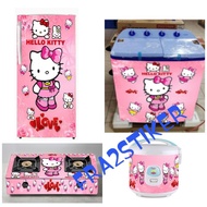 MESIN Complete Sticker 1 Door Stove Refrigerator And 2-tube Washing Machine With hello kitty motif