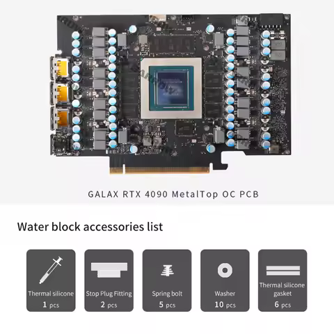 Barrow GPU Water Block For Galax RTX 4090 Metal Master / Gainward 4090 Glare OC,Video Card Water Coo