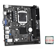 MBDG-ITX H61 Desktop Motherboard +I3-2130 CPU LGA 1155 Black PCB for 16GB DDR3 1600MHz RAM Slots 100M Network Card