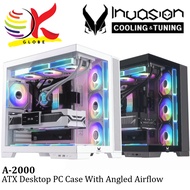 INVASION A-2000 ATX DESKTOP CASING / CASE WITH FLEXIBLE STORAGE SUPPORT / ANGLED AIRFLOW - A2000 - B