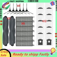 Accessories Kit for   G30/G30 Pro/G30 Ultra Main Side Brush HEPA Filter Dust Bags Efficient Cleaning