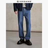 GIORDANO Men Jeans Fleece Lined Mid Rise Loose Denim Jeans Classic Five-Pocket Fashionable Casual De