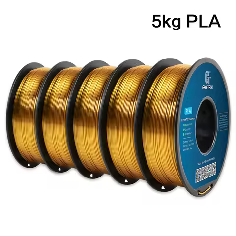 GEEETECH 5Rolls 3D Silk PLA Filament 1Kg/roll 1.75mm Spool Wire For 3D Printer Material,Safety, Vacu
