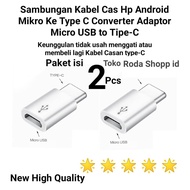 Sambungan Kabel Cas Data Hp Android Mikro Ke Type C Converter Adaptor Micro USB hv ori tipe-C conek