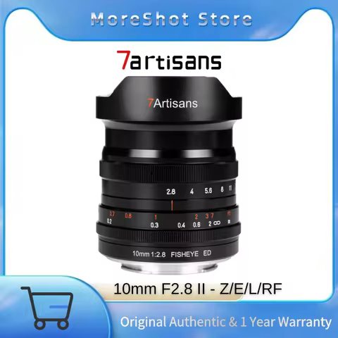 7artisans 10mm F2.8 II Full Frame Ultra Wide Angle Fisheye Lens 185° Manual Focus for Canon RF Sony 