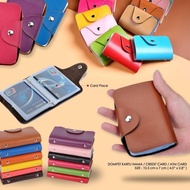 24-Slot Leather Name Card Wallet ATM/ 24-Slot Name ID Card Holder Souvenir Card Holder Wanita
