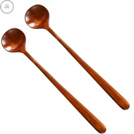 EZ Wooden Spoon Home Living Household Long Handle Natural Solid Wood Porridge Tea Spoons