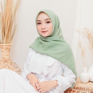 Kerudung  Bella Square Warna Sage Green / Hijab Segi Empat Terbaru 2023 / Jilbab Segi 4