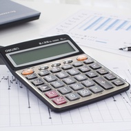 Deli Stationery33560 Financial Voice Calculator Large Screen Date Alarm Clock Crystal Button Calcula