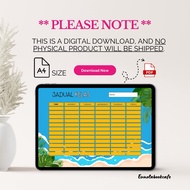 Class Time Table, A4 Size, Timetable, Time Table, Friday Holiday Saturday Cuti Saturday Sunday, Clas