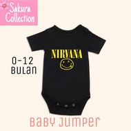 Baby clothes jumper baby kids short band NIRVANA 2 punk rock metal logo writing age 0 1 2 3 4 5 6 7 