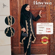 READY STOCK 🔥 New Kurung Hawwa Lace 3 in 1 (cardigan + blouse + skirt) Ironless by Jelita Wardrobe