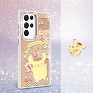 三麗鷗 Samsung 23系列軍規防摔合金框鏡面手機殼-甜點布丁狗