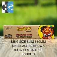Kertas Honeypuff Unbleached Brown King size slim 110MM - coklat tipis
