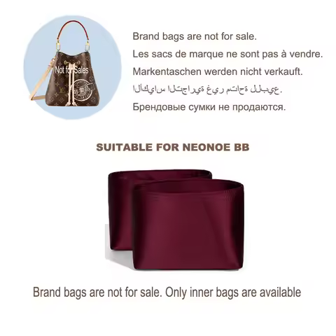 Inner Bag Organizer suitable to LV NEONOE BB acetate satin storage cosmetic bag liner bag support in