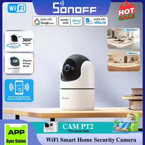 SONOFF CAM PT2 Smart Home Security Camera Smart Night Vision 360° Panoramic View Remote HD Monitorin