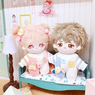 10cm 15cm Cute Doll Accessories Blue Pink White Patchwork Romper Clothes Yibo Jungkook Jimin Jennie Rose Jisoo Gift