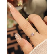 Echo studio Ring Small Pink Diamond Soft Chain Ring Adjustable Light Luxury Simple Fashion Little Re