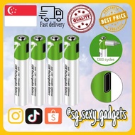 [LOCAL SELLER] AA / AAA Rechargeable Battery / USB-C / 1.5V / 750mwh / Lithium Battery / 18650 / 9V 