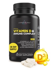 Vitamin D3 K2 4000 IU Supplement, 9-in-1 Dietary Supplement for Immune Support - Made with Vitamins 