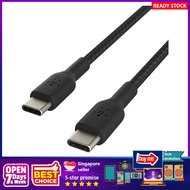 [sgstock] Belkin Braided USB-C to USB-C Cable - 1M Black White - [Braided] [3.3FT]