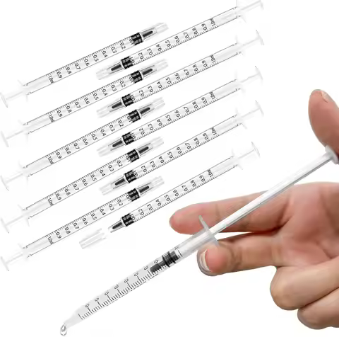 1ml Sterile Oral Syringe, Individually Wrapped Cap, 1cc for Pet, Oil, Glue, Lab Use, Liquid Dispense