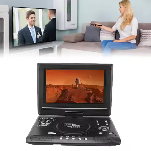 Portable DVD Player with Dual Speakers Antennae Swivel Screen Remote Car DVD Player Support USB Inpu