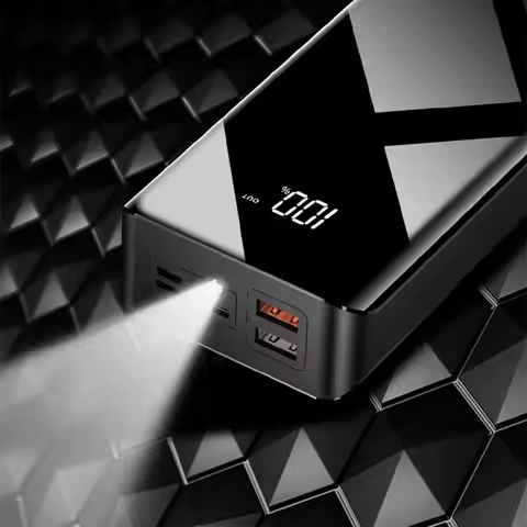 30000mAh/40000mAh New Power Bank large capacity LED mirror two-way fast charge for iPhone 12 13 MINI