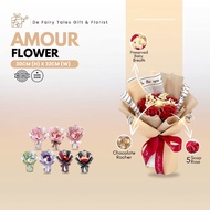 Soap Flower Bouquet with 1 Ferraro Amour Flower Bouquet Special Birthday Anniversary Gift for Friend