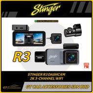 STINGER R3 2K 3-CHANNEL CAR DASHCAM FRONT / INSIDE 1080 & REAR 1080P CAMERA WIFI ADAS / LOOP VIDEO /