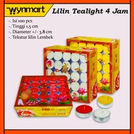 LILIN GE Tin Tealight Candles GE Aluminum Tealight Candles, 100 Pcs