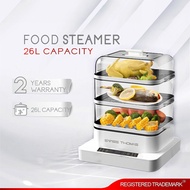 JGD Electric Food Steamer 3 Tier Transparent Cover (26L) Ready Stock Malaysia