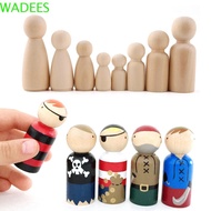 WADEES Wooden Peg Doll for Children Kids 35/43/53/65mm Blank Puppets Handmade Male Female Wood Crafts